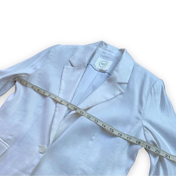 1901 Ecru White Linen Single-Button Blazer | Size 8 - Picture 11 of 13